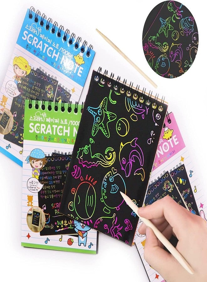 KRAFTMASTERS® A5 Drawing Book 10 Pages Rainbow Scratch Paper Notes Scratch Art Activity Books Scratch Magic Doodle Note Pad for Kids Arts and Crafts Perfect Travel Activity (Pack of 10) - Image 5